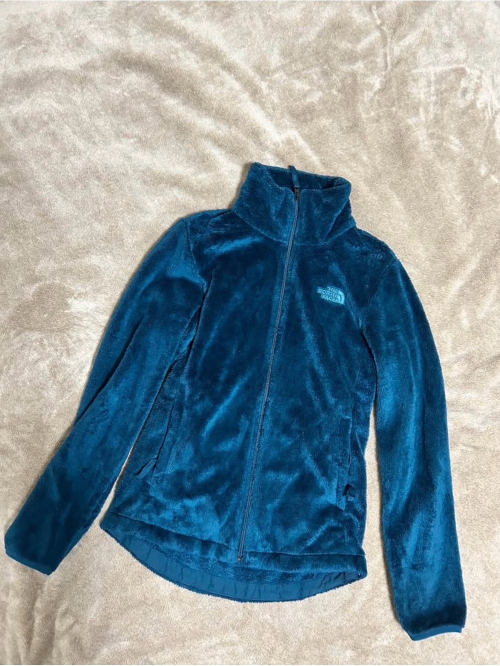 The North Face Teal Plush Fleece Zip-Up Jacket